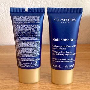 Clarins Multi-Active Night Cream for Normal to Combination Skin 1oz x2 $75 Value